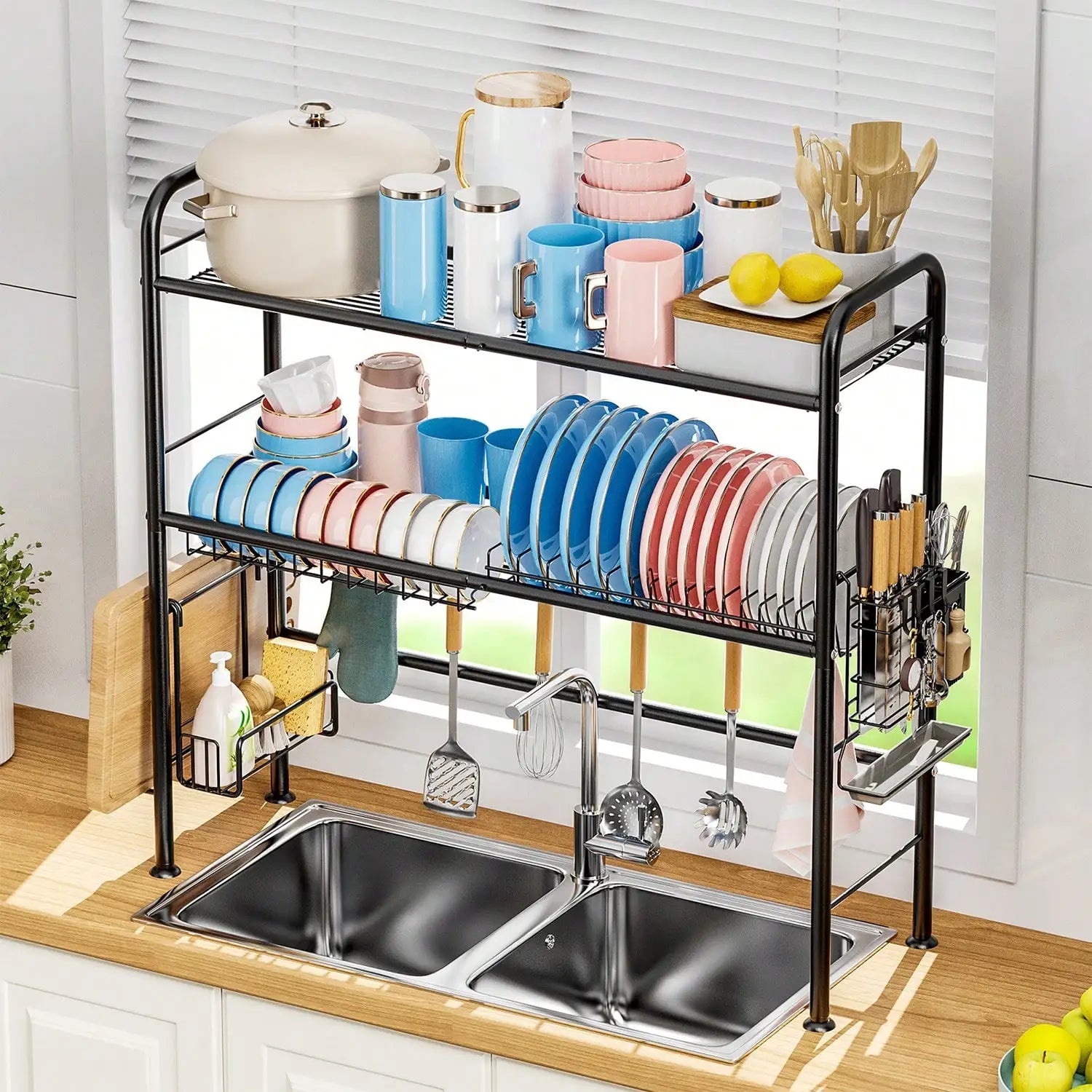 2Tier Over The Sink Dish Drying Rack