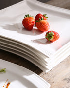 6/12 Piece 10.25"  Cream White Dinner Plates