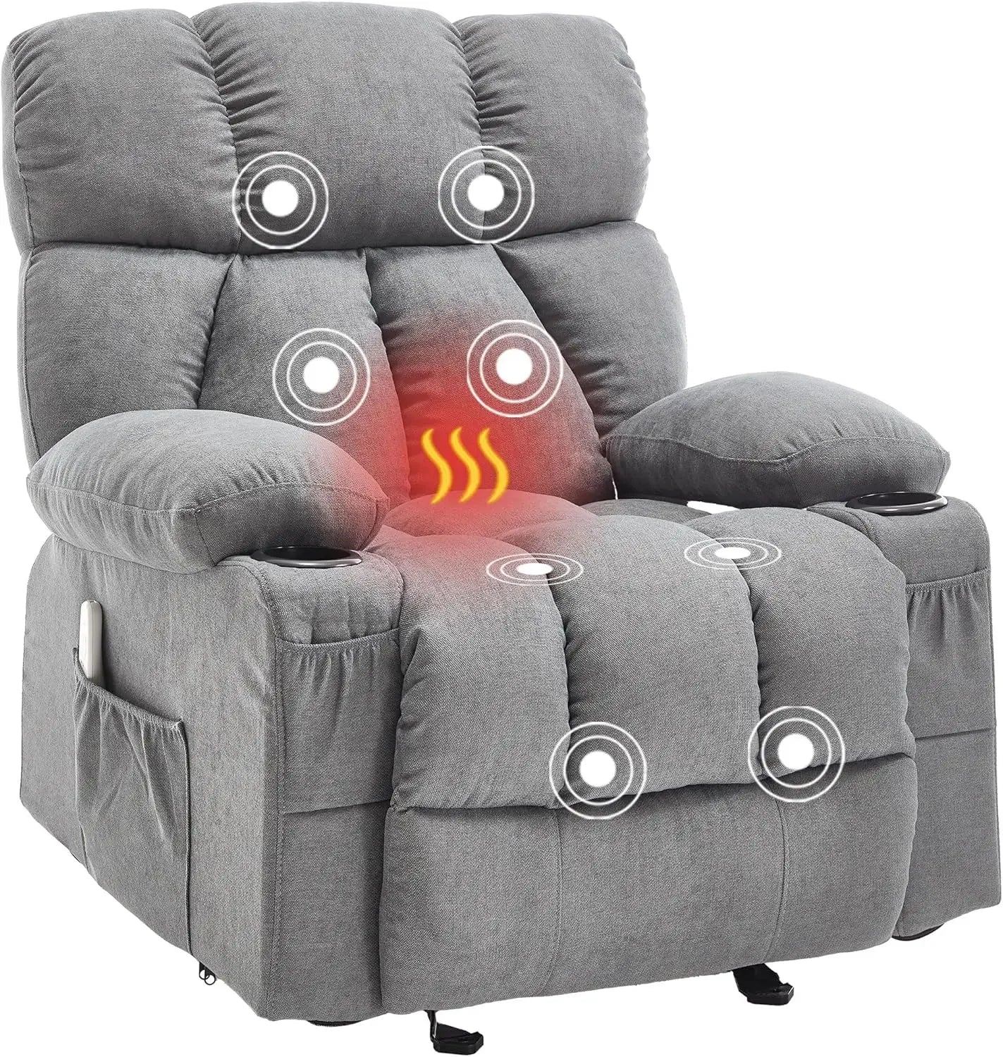 Massage Rocker Recliner Chair With Heat And Vibration