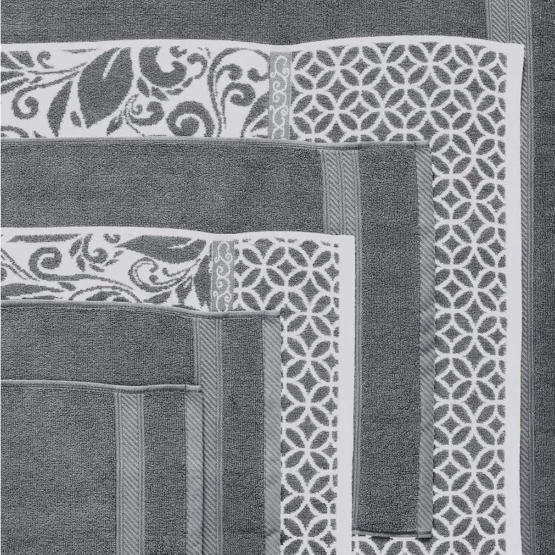 Filigree 6Piece Bath, Hand Towels Washcloths Super Absorbent