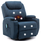 Recliner With Massage and Heat, 360° Swivel Remote