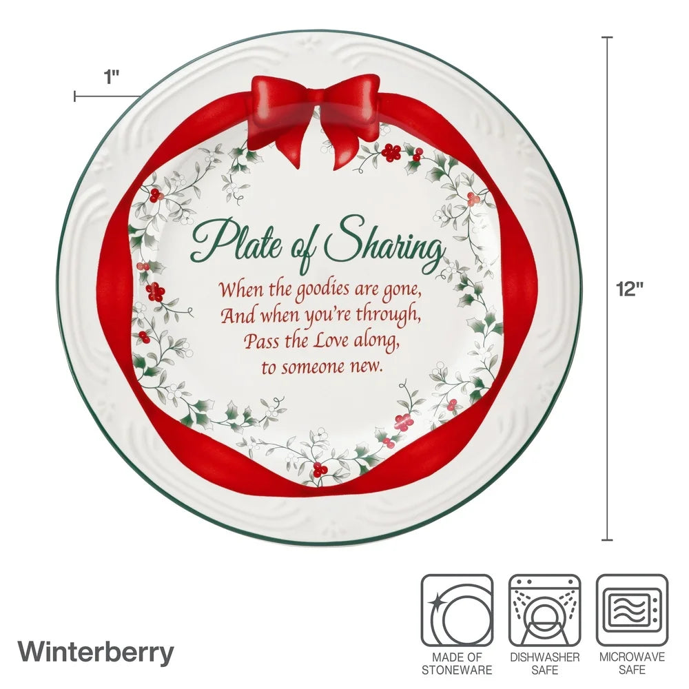 Winterberry Stoneware Sharing Plate 12in