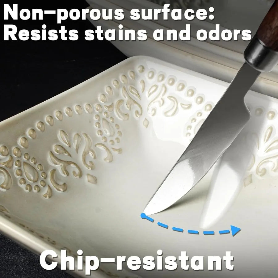 Ceramic Rectangle Salad Plates Set Of 4