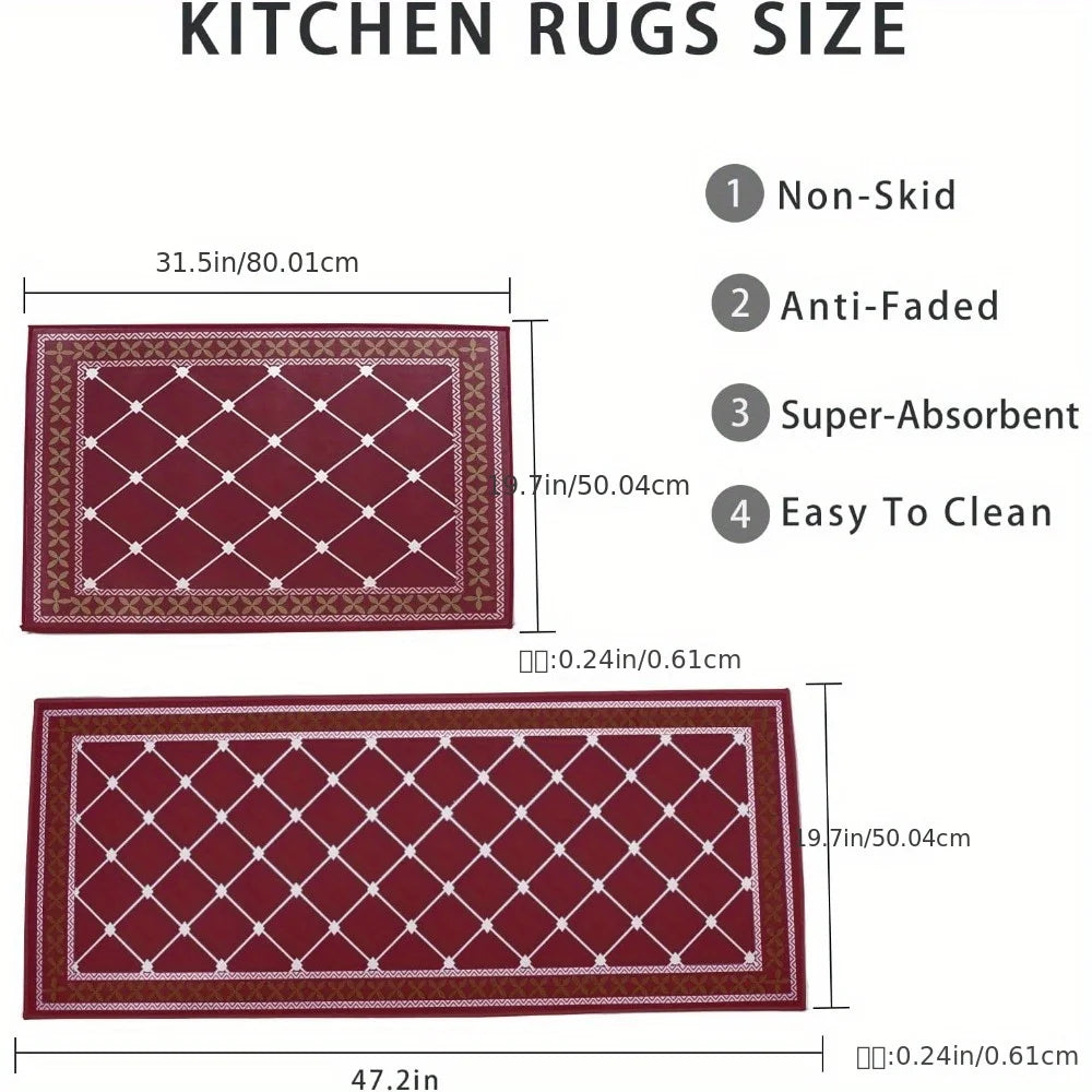 Cushioned Non-Skid Waterproof Kitchen Mats And Rugs