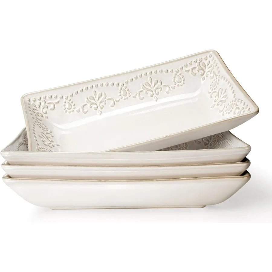 Ceramic Rectangle Salad Plates Set Of 4