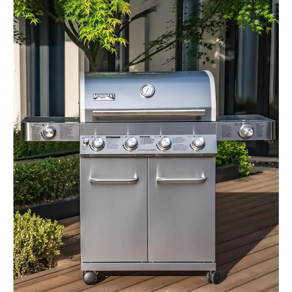 4-Burner Propane Gas Grills With Side Sear Burners