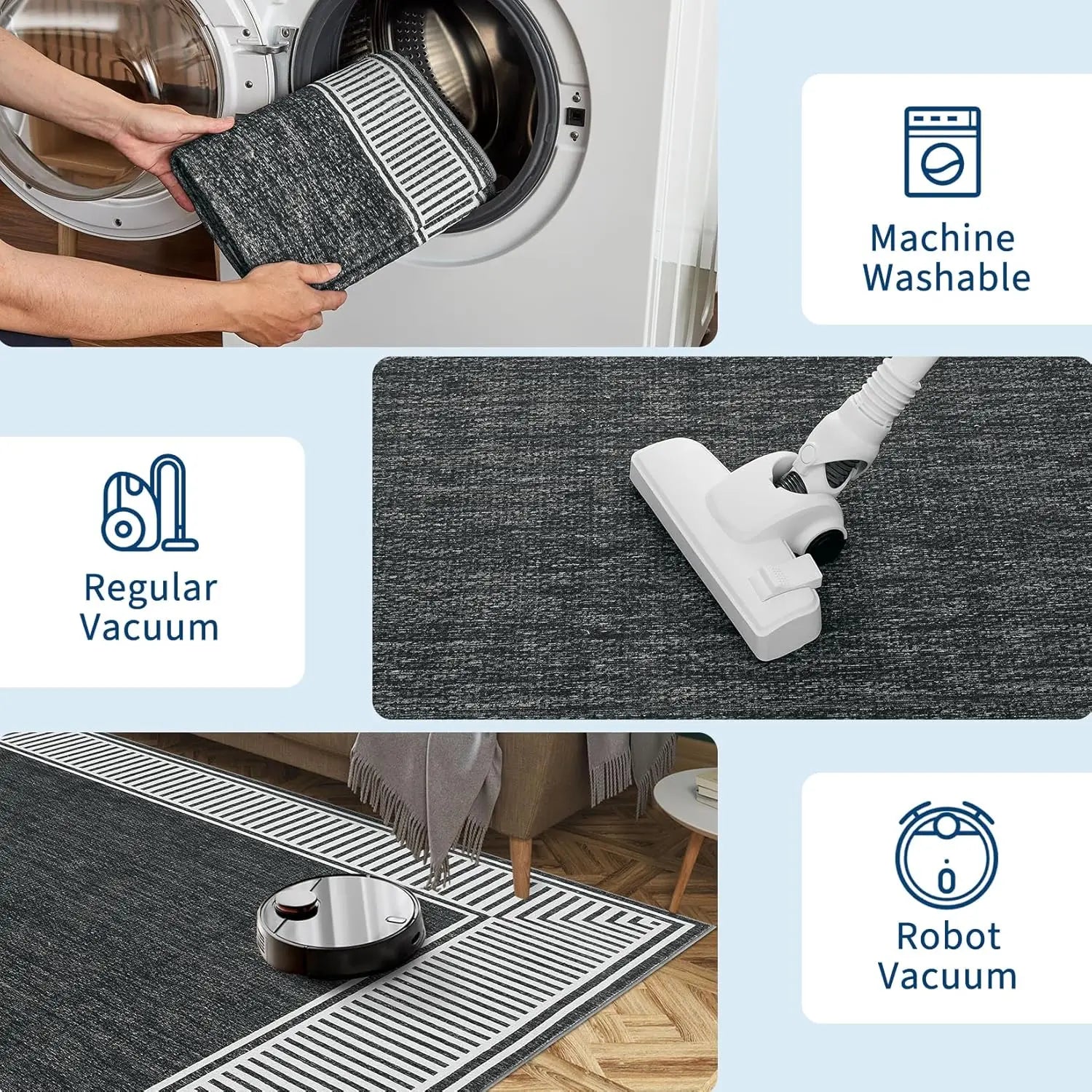 Living Room 9x12 Modern Bordered Accent Foldable