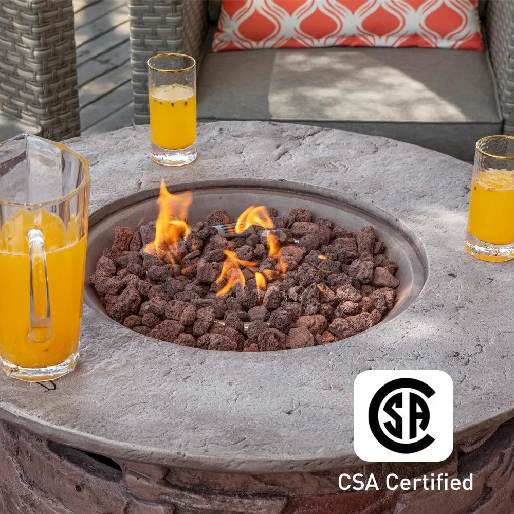 Propane Concrete Fire Pit Table 32-inch Round