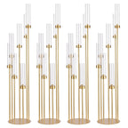 4Sets Candelabra Wedding Centerpieces Gold 48" Metal Candlestick Holders