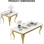 3 P Faux Marble Coffee Table With 2 Side Tables