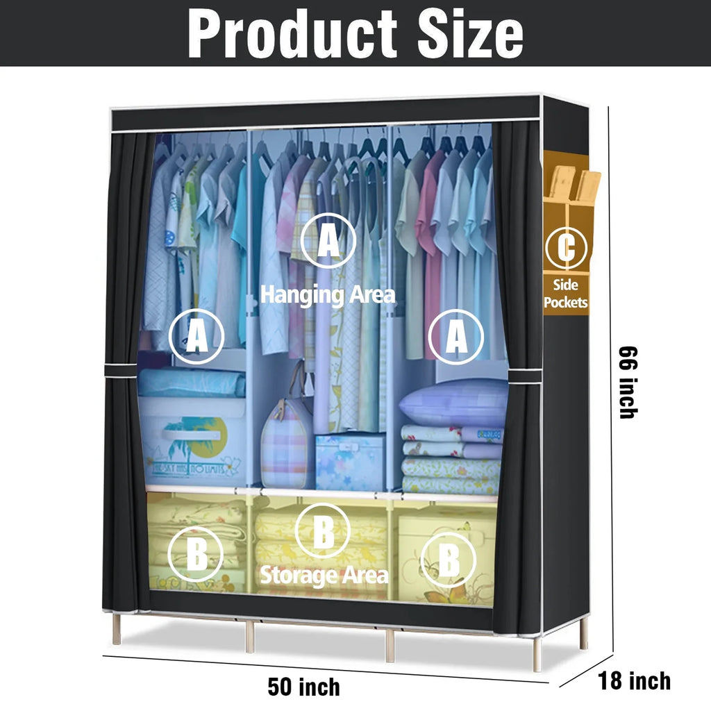 Closet Wardrobe Organizer Storage Rack