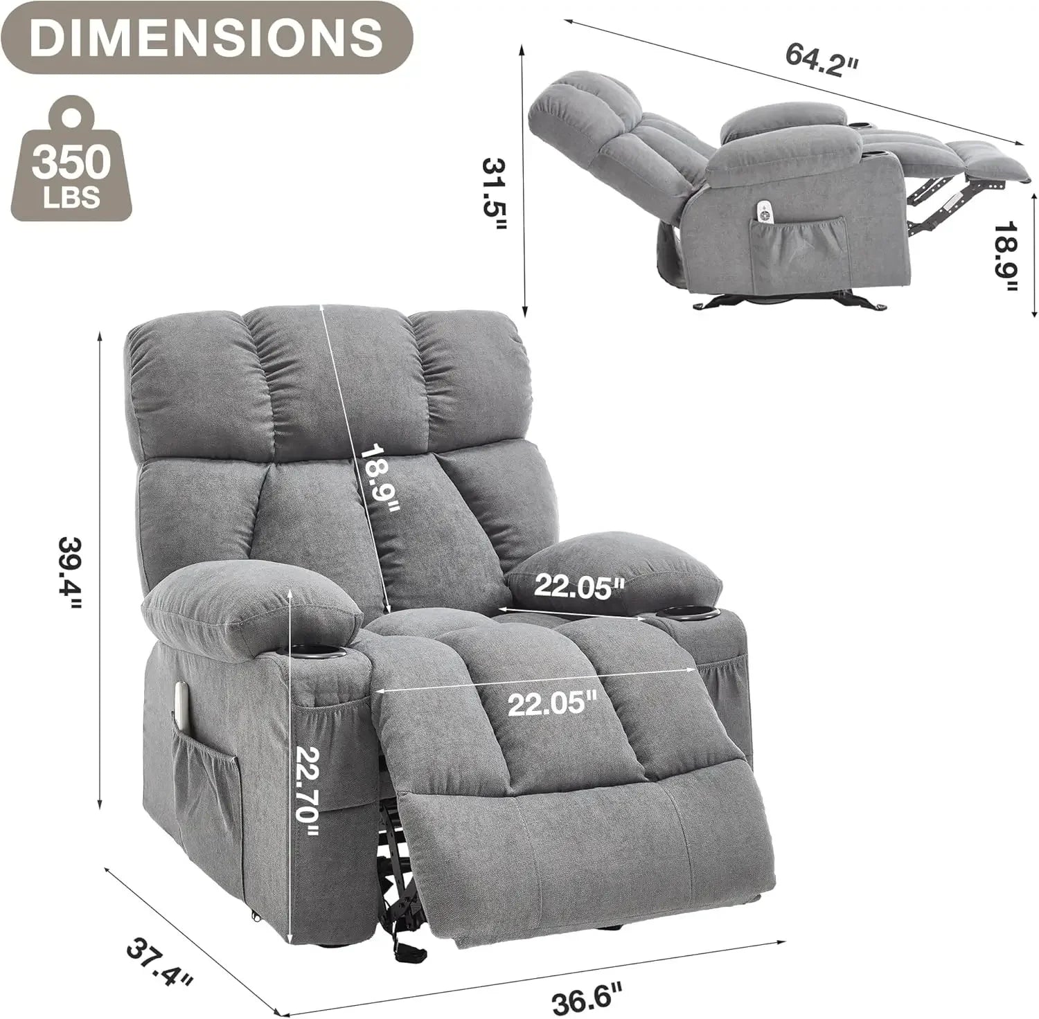 Massage Rocker Recliner Chair With Heat And Vibration