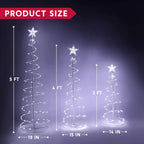 3 Pack Spiral Christmas Tree Light 218 LED Lights Star Topper