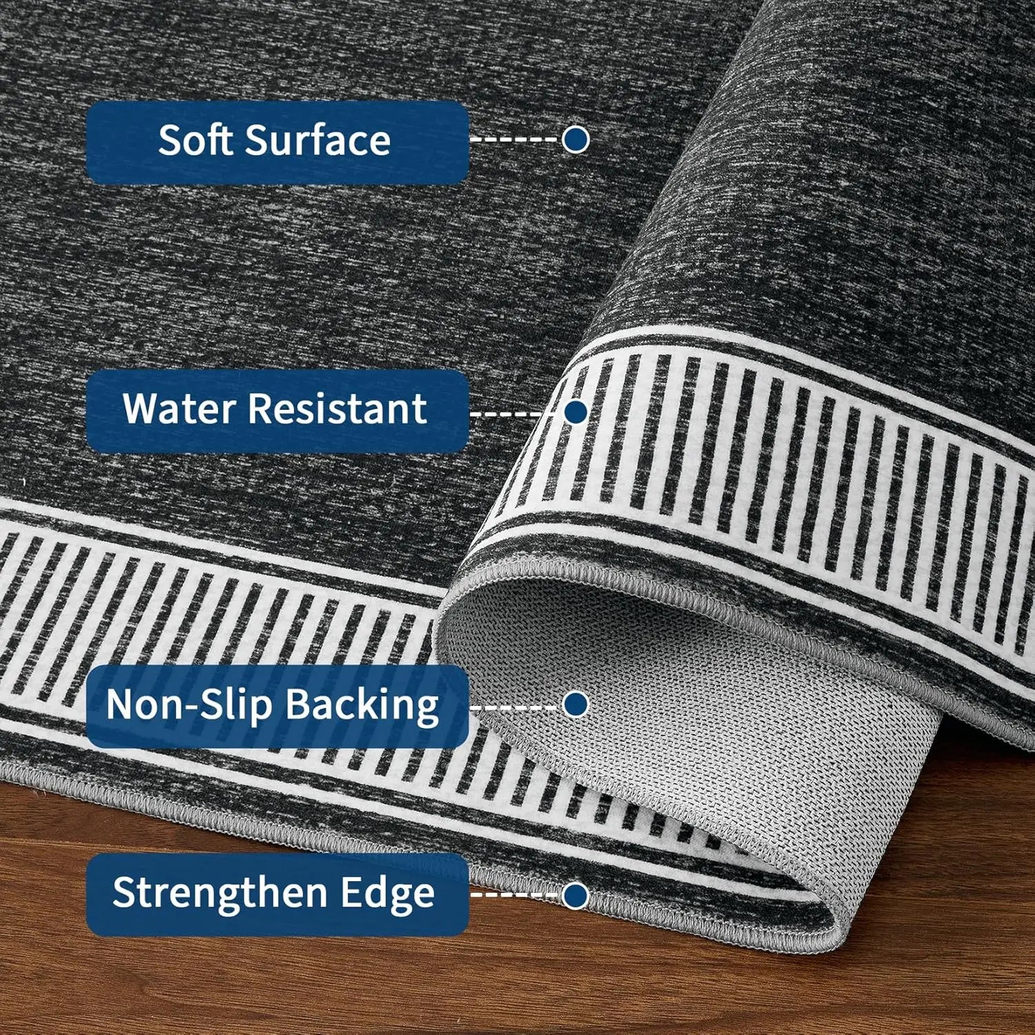 Living Room 9x12 Modern Bordered Accent Foldable