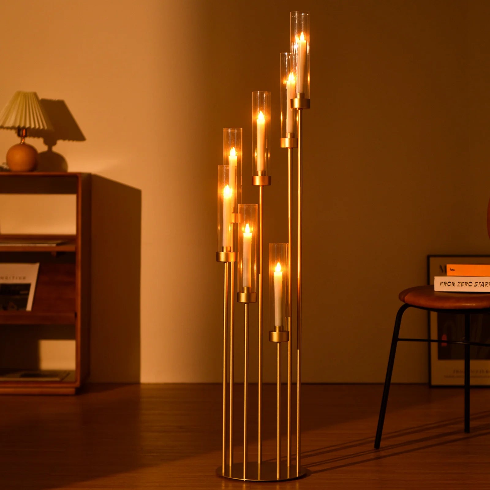 4Sets Candelabra Wedding Centerpieces Gold 48" Metal Candlestick Holders