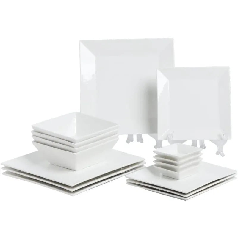 16-Piece Classic Square Dinnerware Set for 4