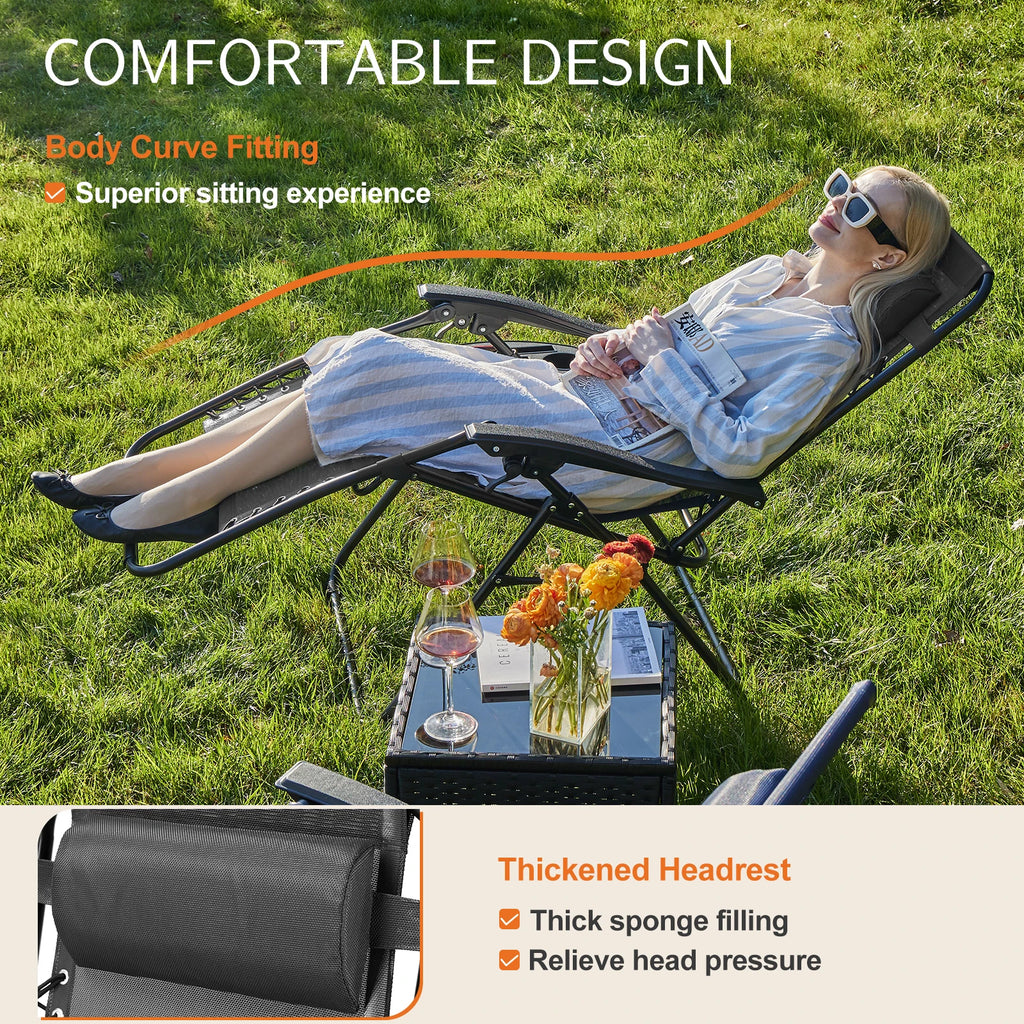 Zero Gravity Set Of 2 Portable Recliner Cup Holder