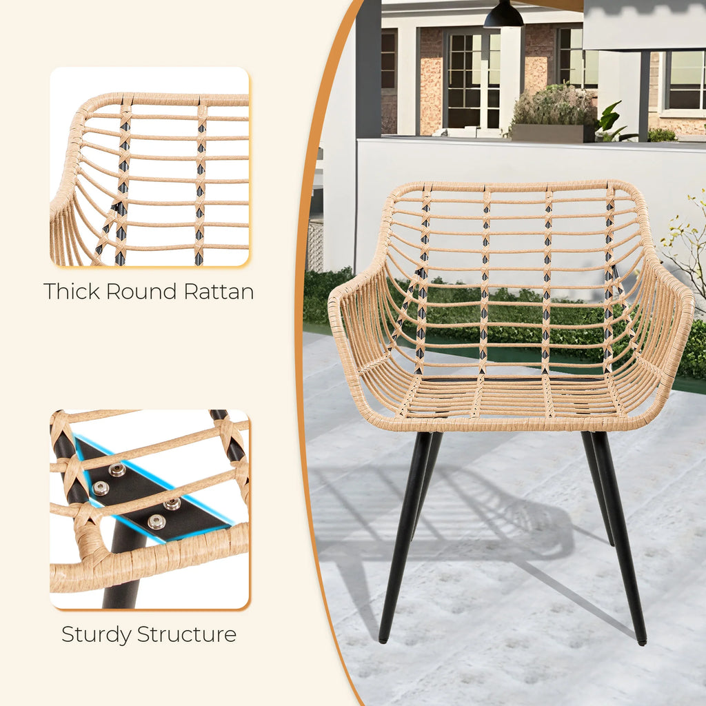 5 Piece Patio Set Wicket Bistro Set, All-Weather