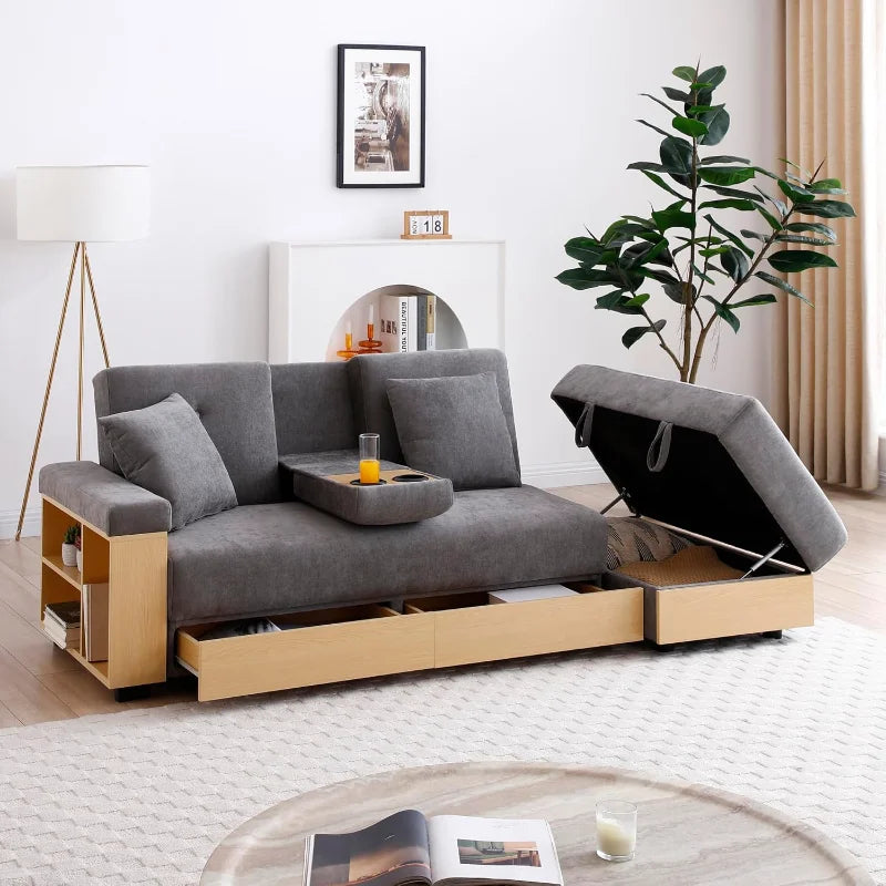 Multi-Functional Sofa Sleeper  Storage Ottoman , Drawer
