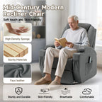 Recliner With Massage and Heat, 360° Swivel Remote