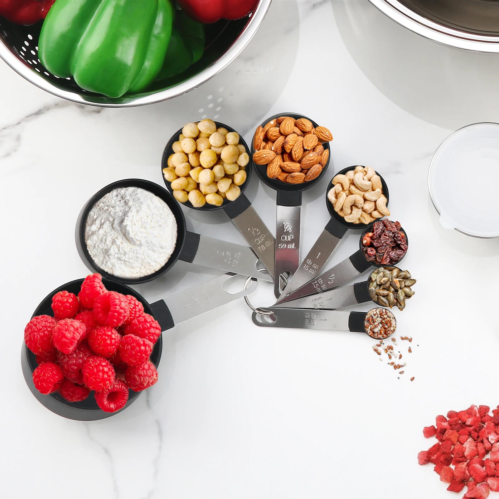 23 Pcs Mixing Bowl Set Baking Stainless