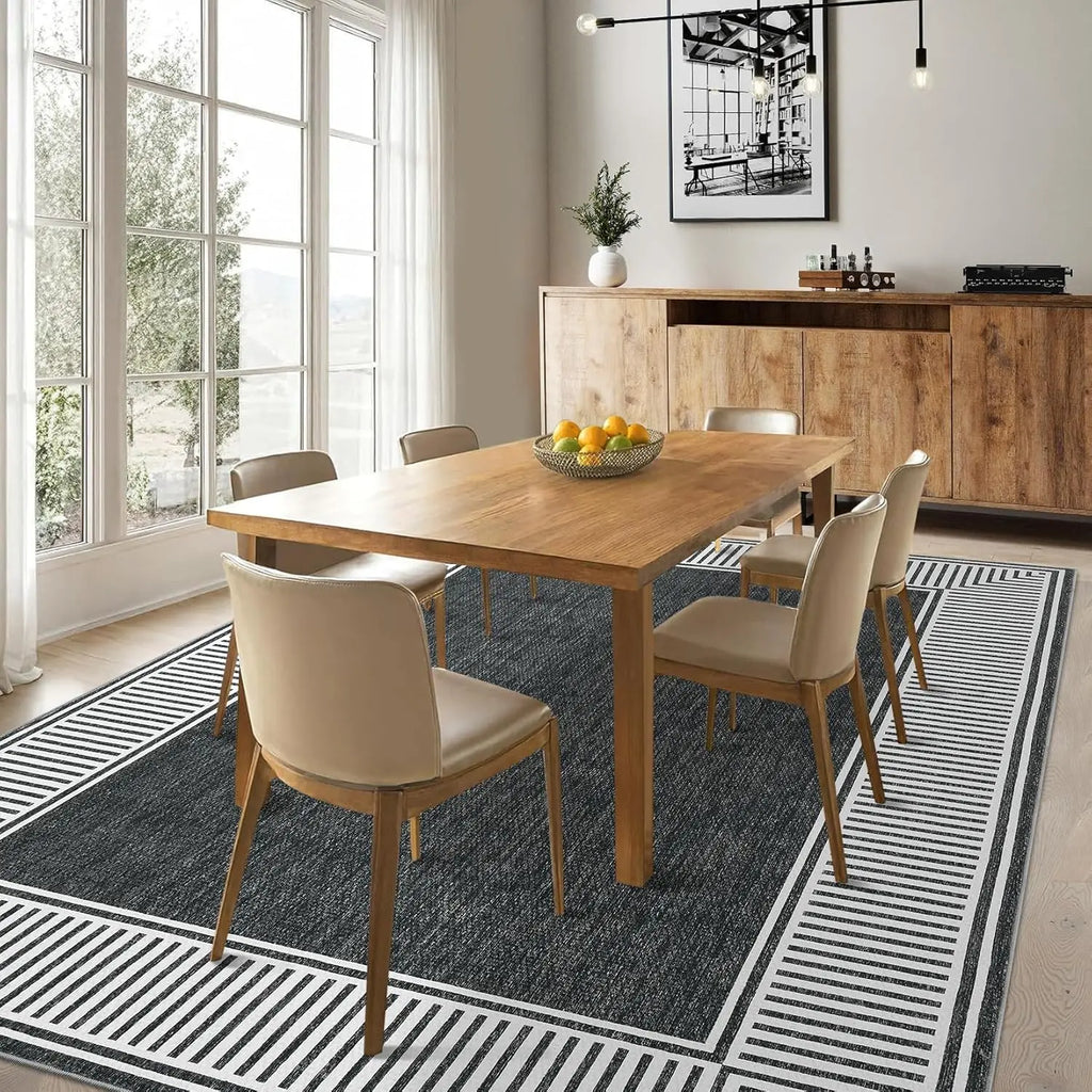 Living Room 9x12 Modern Bordered Accent Foldable