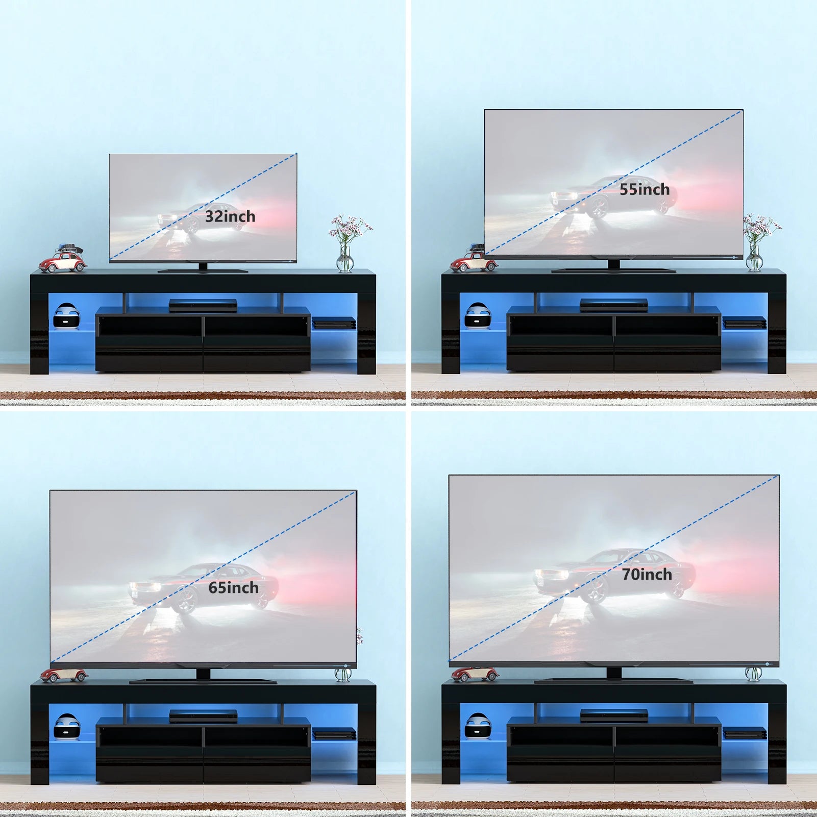 71IN LED TV Stand For 75/70/65 Inch TV