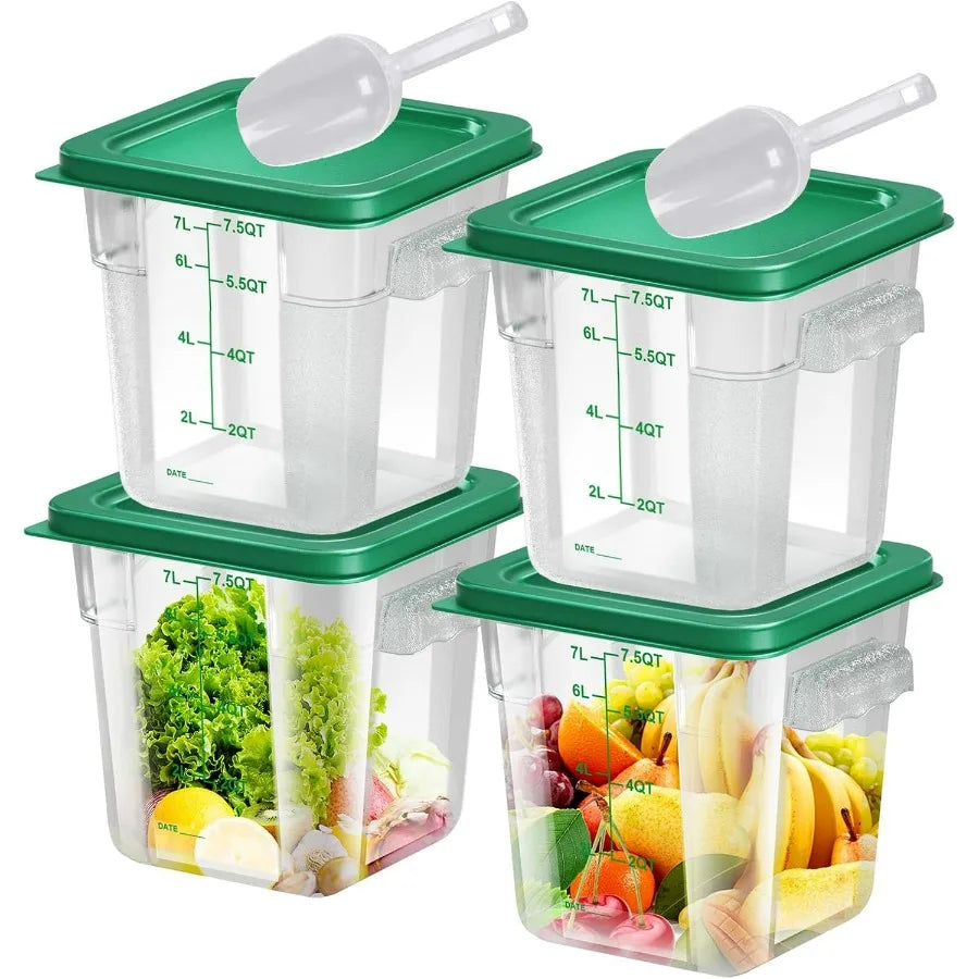 4 pcs 8qt Food Storage Containers With Lids