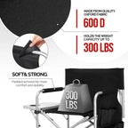 26" Tall Folding Directors Chair With Side Table