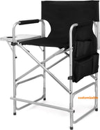 26" Tall Folding Directors Chair With Side Table