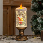 Christmas decorations: candles, crystal lights, cartoon snowflakes, birthday and Christmas gifts, scene setups