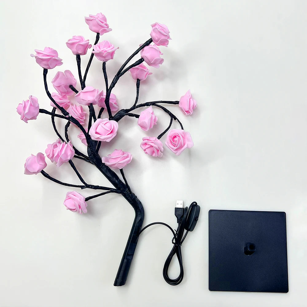 LED Rose Tree Lights 24LEDs USB Operated