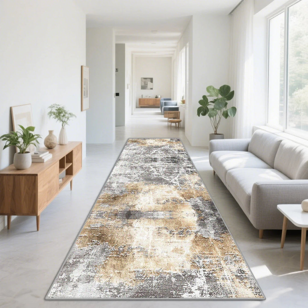 VIKAMA Nordic Abstract Style Carpet Anti-Slip Corridor Passageway Long Strip Mat Living Room Floor Mat Home Decoration