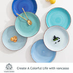 Bonita Blue 10.4 inch Dinner Plate Set of 6, Handpainted