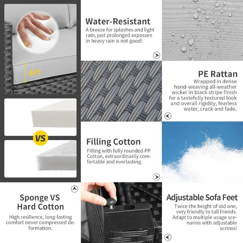 6-Piece Patio Set With 60K BTU Fire Pit