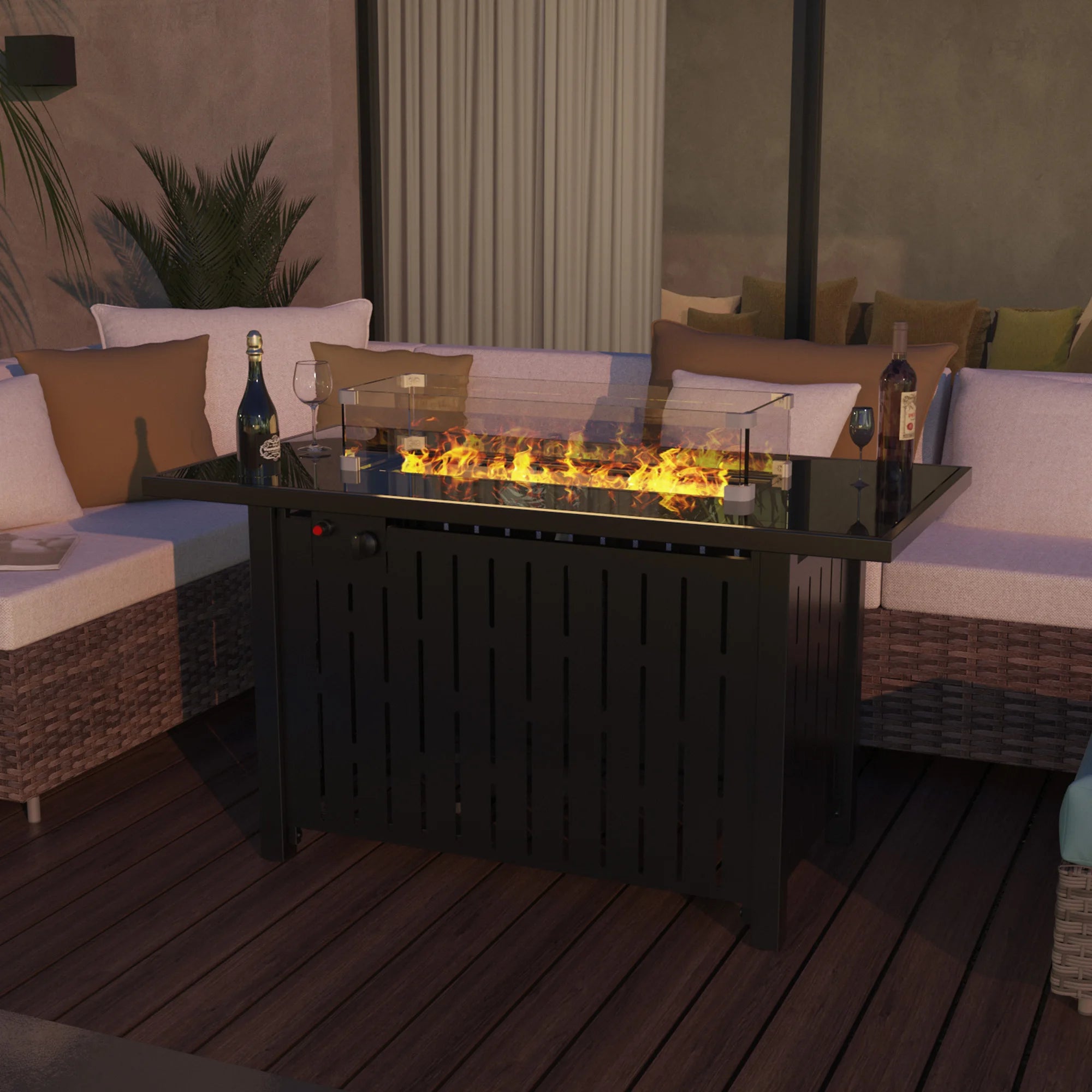 42 Inch Gas Fire Pit With Lid And Cover