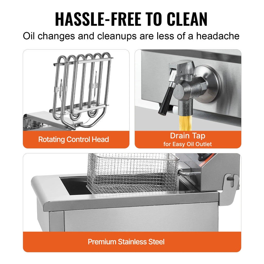 12L Electric Deep Fryer Commercial Countertop  Fryer