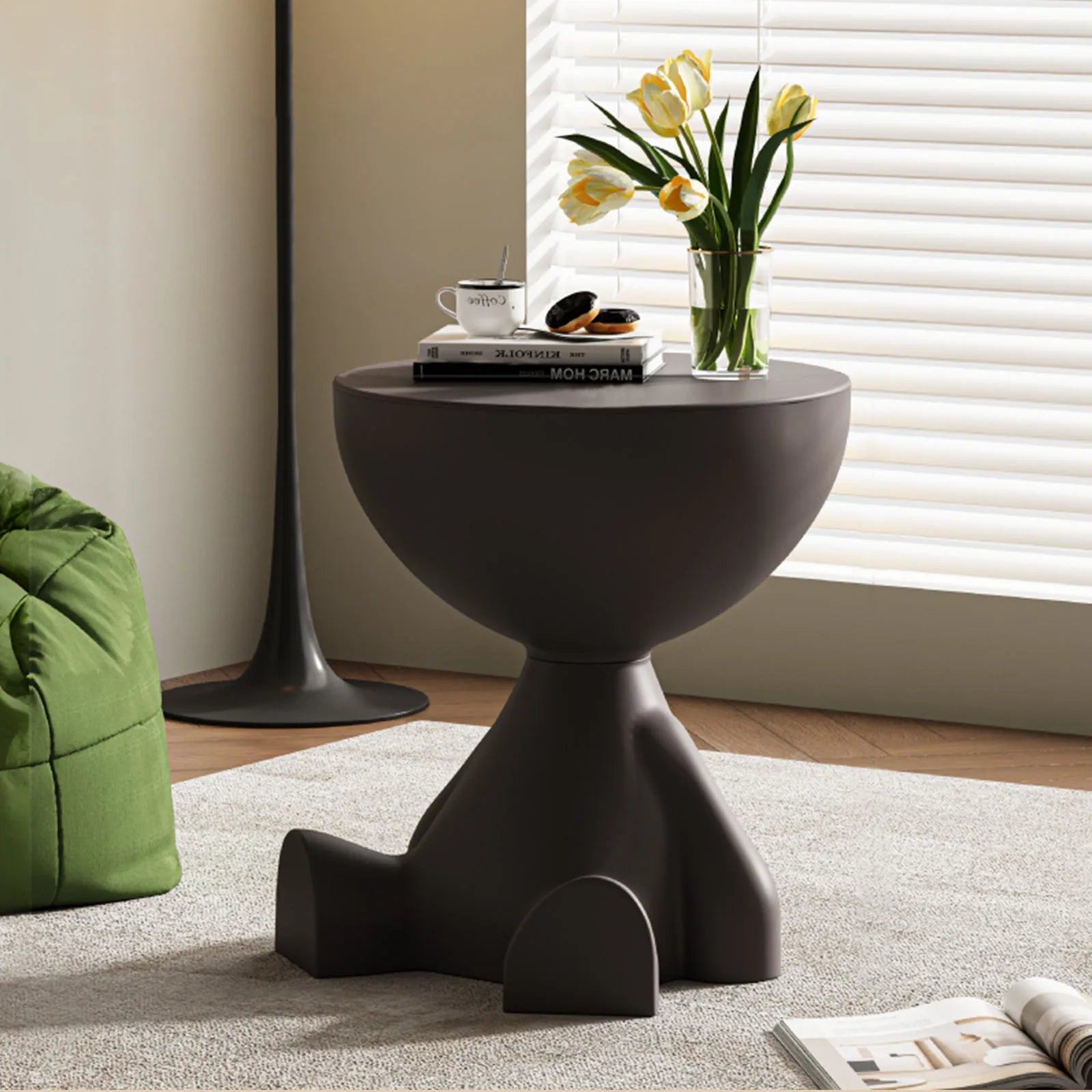 Coffee Table,1pc Modern Round Matte Finish Side Table