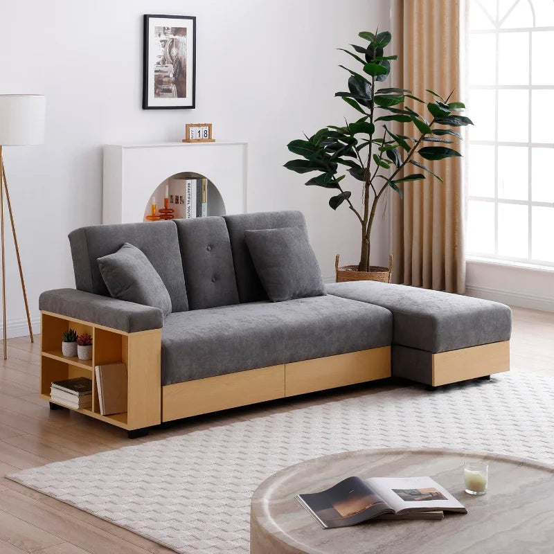 Multi-Functional Sofa Sleeper  Storage Ottoman , Drawer