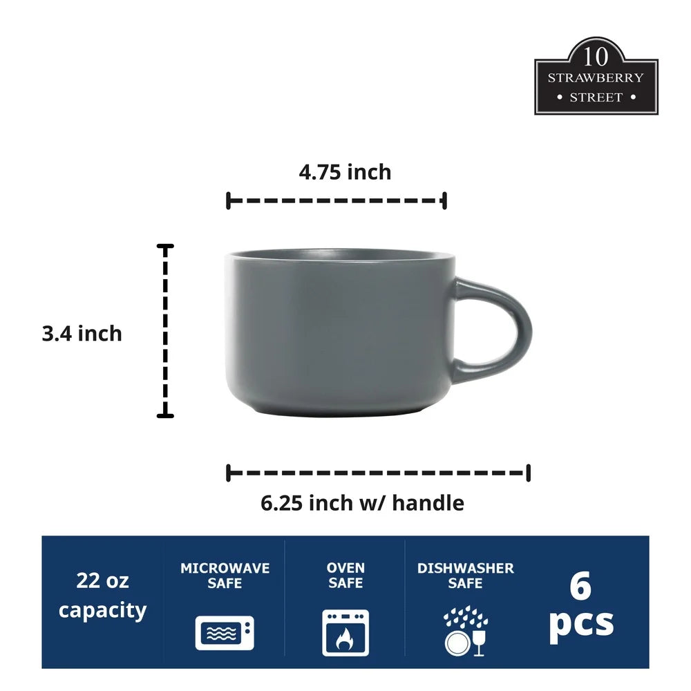 22oz Mug Set Of 6 Dishwasher Safe Microwave Safe
