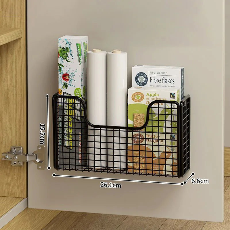 Kitchen Cabinet Door Storage Box Iron Rack