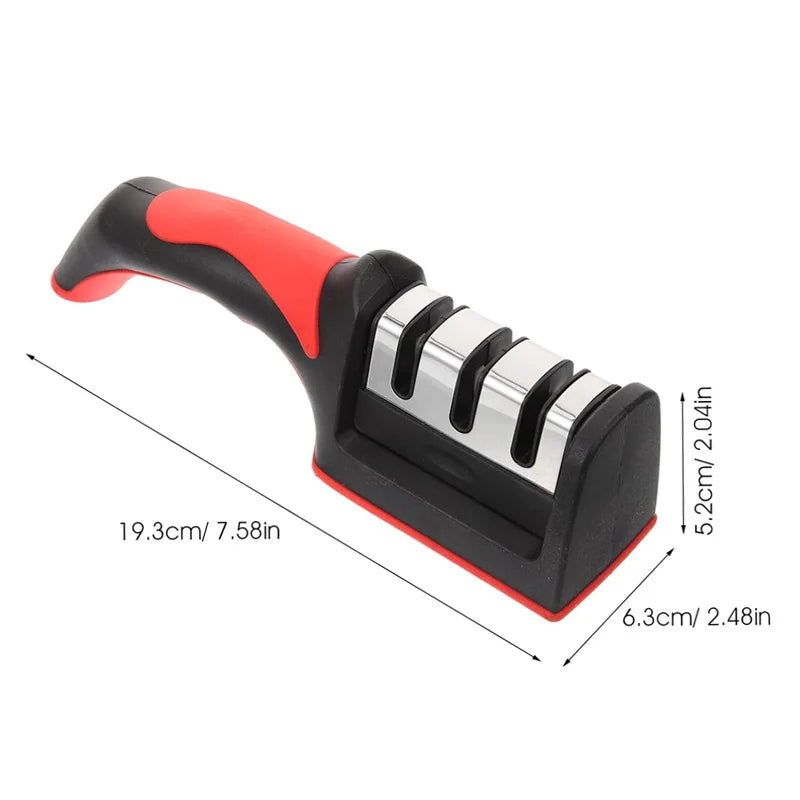 3-Stage Knife Sharpener Set - Diamond & Ceramic Rods Non-Slip Base (B
