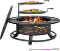 42 Inch Fire Pit 2 Cooking Grates, Wood Burning
