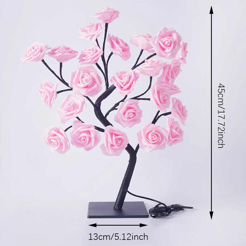 LED Rose Tree Lights 24LEDs USB Operated
