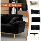 "4-Seat U-Shaped Velvet Sofa With Convertible l-Shape And Chaise Lounge For Living Room"