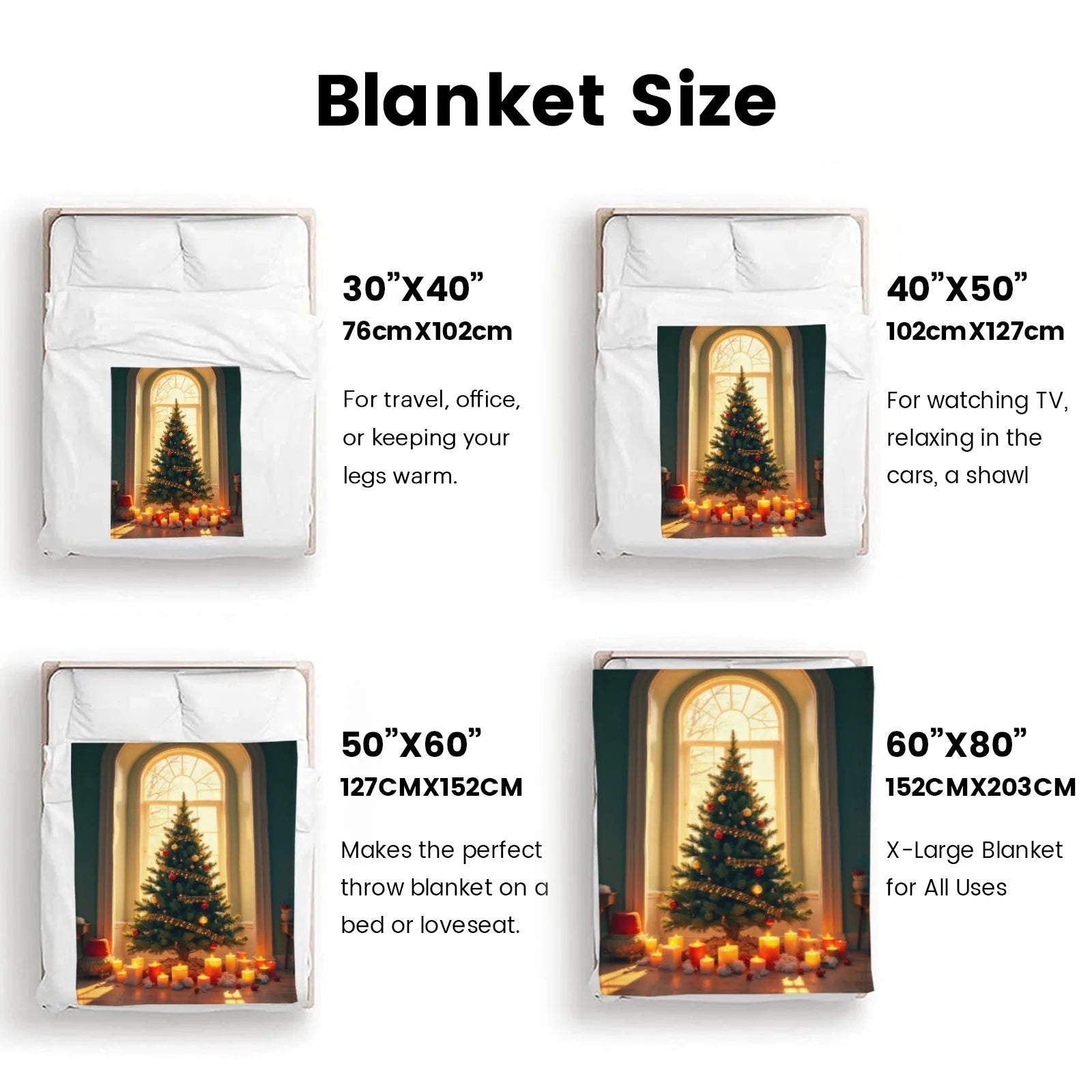 Christmas Blanket Throw Tree Fleece Blanket