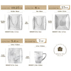 MALACASA 30/60PCS Marble Grey Porcelain Dinnerware Set