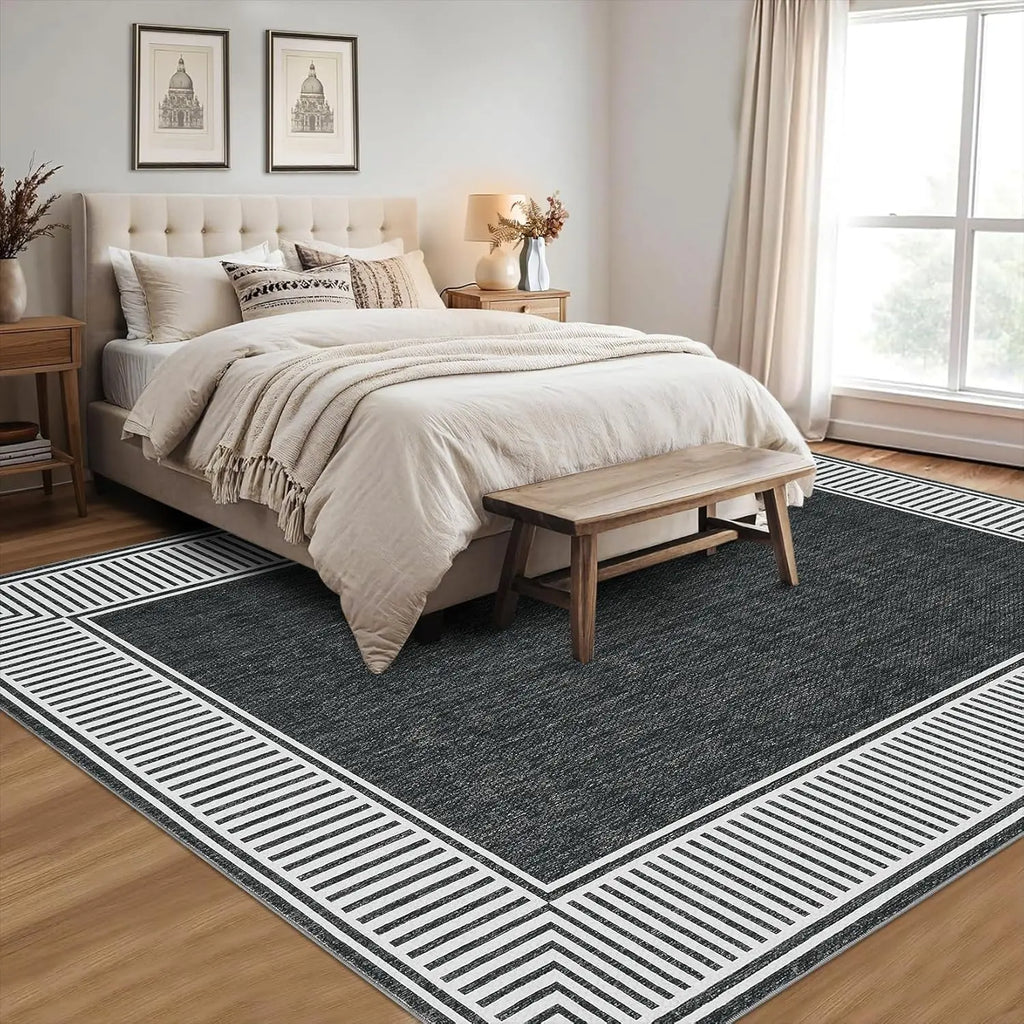 Living Room 9x12 Modern Bordered Accent Foldable