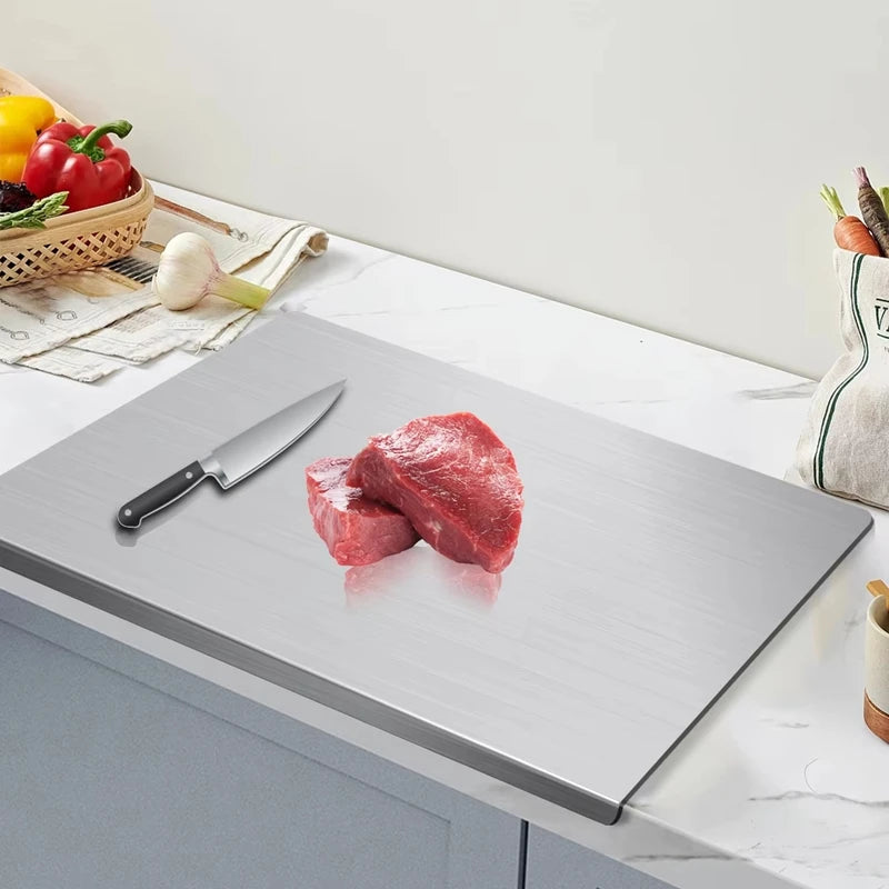 Thick Stainless Steel Chopping Board Multi-Purpose Cutting Board Easy to Clean