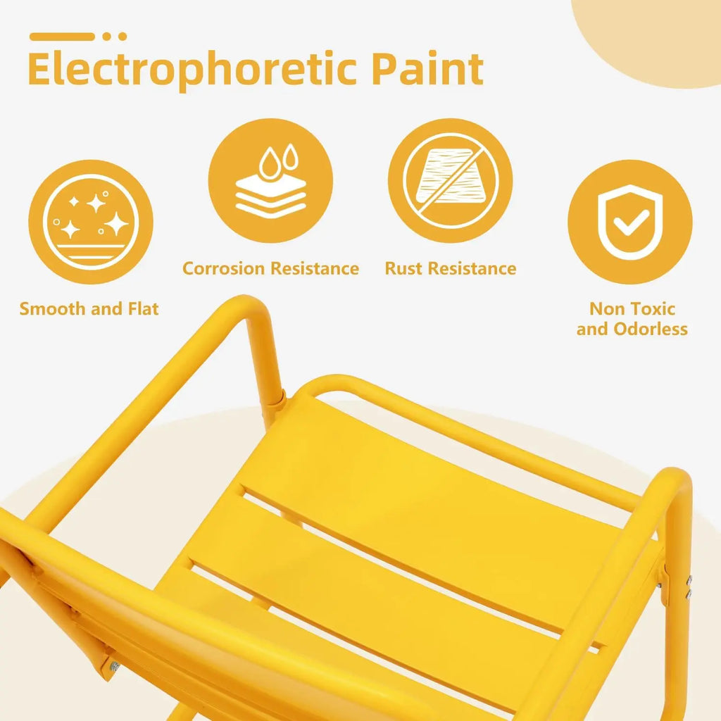 3 Piece Patio Set  2 Spring Metal Chairs, Table, Outdoor